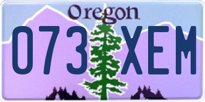 OR license plate 073XEM
