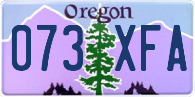 OR license plate 073XFA