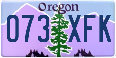 OR license plate 073XFK