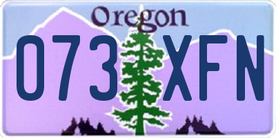OR license plate 073XFN