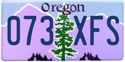 OR license plate 073XFS
