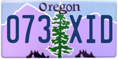 OR license plate 073XID