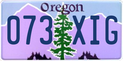 OR license plate 073XIG