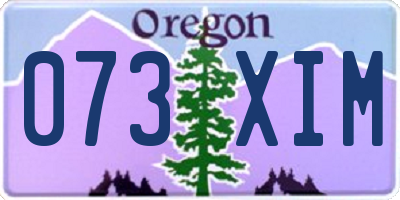 OR license plate 073XIM