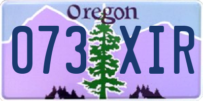 OR license plate 073XIR
