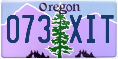 OR license plate 073XIT