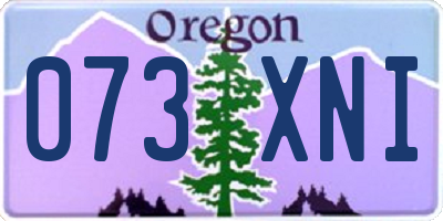 OR license plate 073XNI