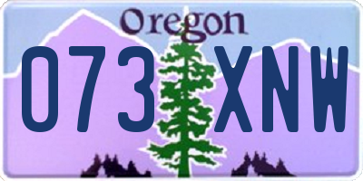 OR license plate 073XNW