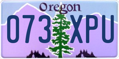 OR license plate 073XPU