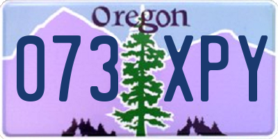 OR license plate 073XPY