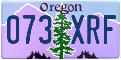 OR license plate 073XRF