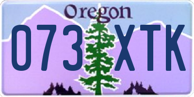 OR license plate 073XTK