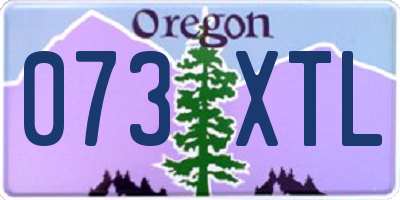 OR license plate 073XTL