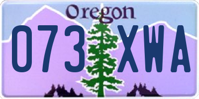 OR license plate 073XWA