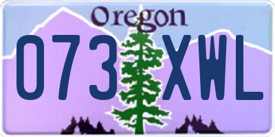 OR license plate 073XWL