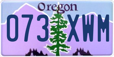 OR license plate 073XWM