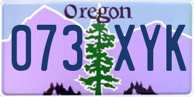 OR license plate 073XYK