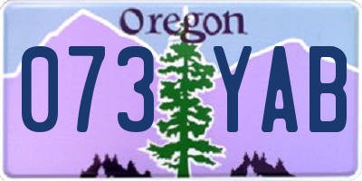 OR license plate 073YAB