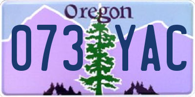 OR license plate 073YAC