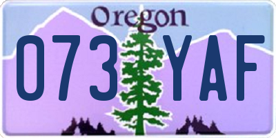 OR license plate 073YAF
