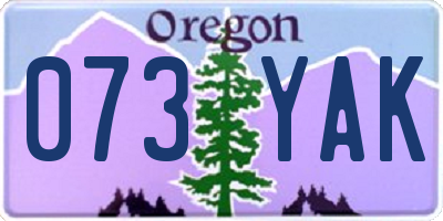 OR license plate 073YAK