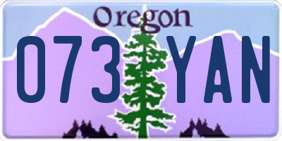 OR license plate 073YAN