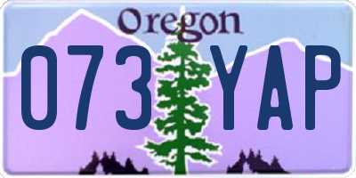 OR license plate 073YAP