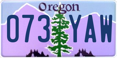 OR license plate 073YAW