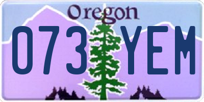 OR license plate 073YEM
