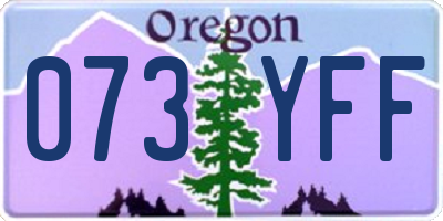 OR license plate 073YFF