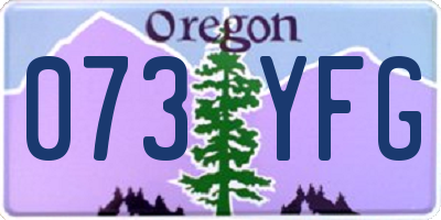 OR license plate 073YFG