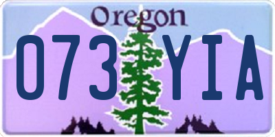 OR license plate 073YIA