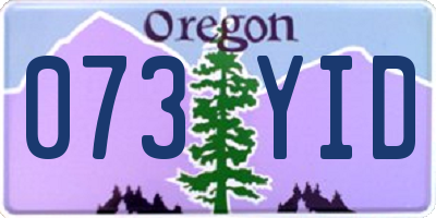 OR license plate 073YID