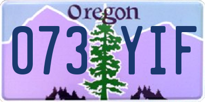 OR license plate 073YIF
