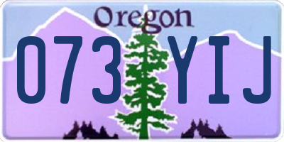 OR license plate 073YIJ
