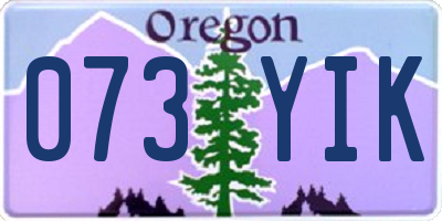 OR license plate 073YIK