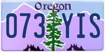 OR license plate 073YIS