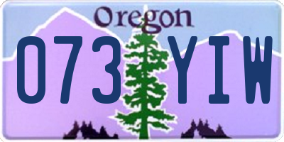 OR license plate 073YIW
