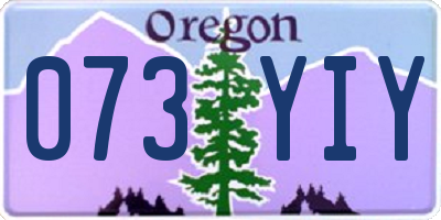 OR license plate 073YIY