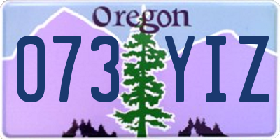 OR license plate 073YIZ