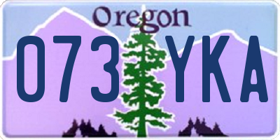 OR license plate 073YKA