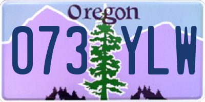 OR license plate 073YLW