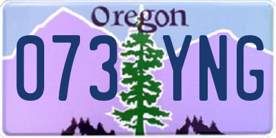 OR license plate 073YNG