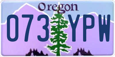 OR license plate 073YPW