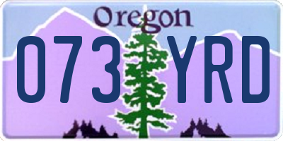 OR license plate 073YRD