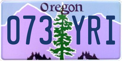 OR license plate 073YRI