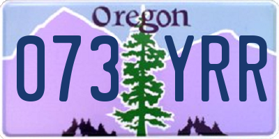 OR license plate 073YRR