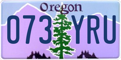 OR license plate 073YRU