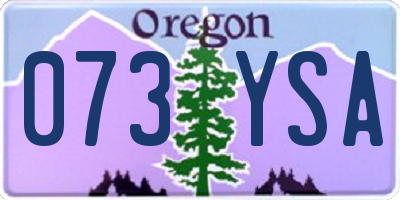 OR license plate 073YSA