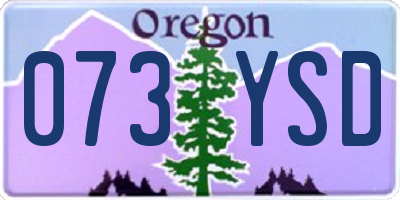 OR license plate 073YSD